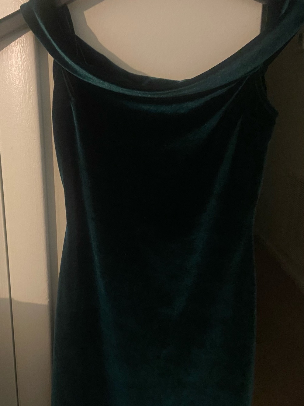 Urban Outfitters Teal Velvet Cowl Mini Dress